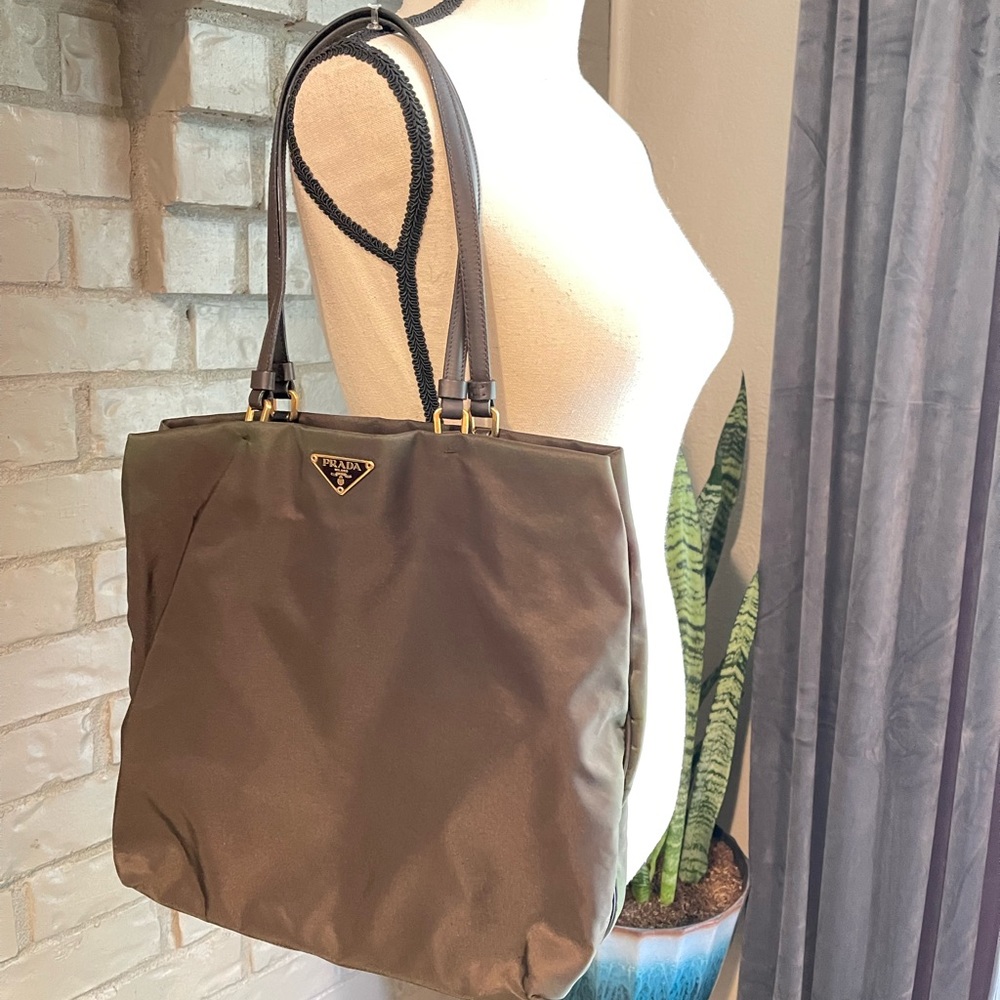 Prada Green Tessuto Tote Bag